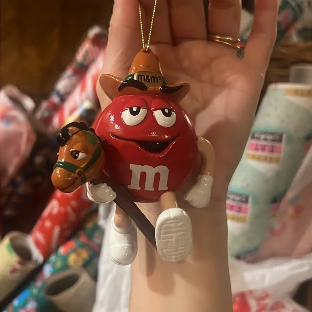 ❤️Vintage M&M’s Red Christmas Horse Ornament